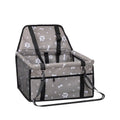 Pet Dog Cat Car Seat Booster for Small & Medium Pets, Portable Breathable Foldable Pet Carrier Seat Safety Anti-Collapse for Travel with Seat Belt, Gray Printed