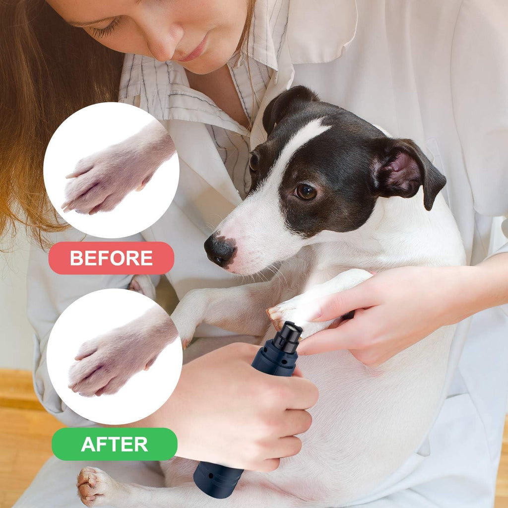 Dog Nail Grinder with LED Light - Upgraded 2-Speed Electric Pet Nail Trimmer Powerful Painless Paws Grooming & Smoothing for Small Medium Large Dogs & Cats (Dark Blue)